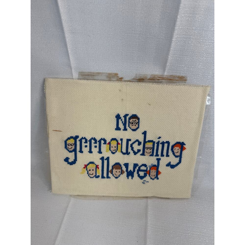 Cross Stitch "No Grrrouching allowed" 8x10 vintage